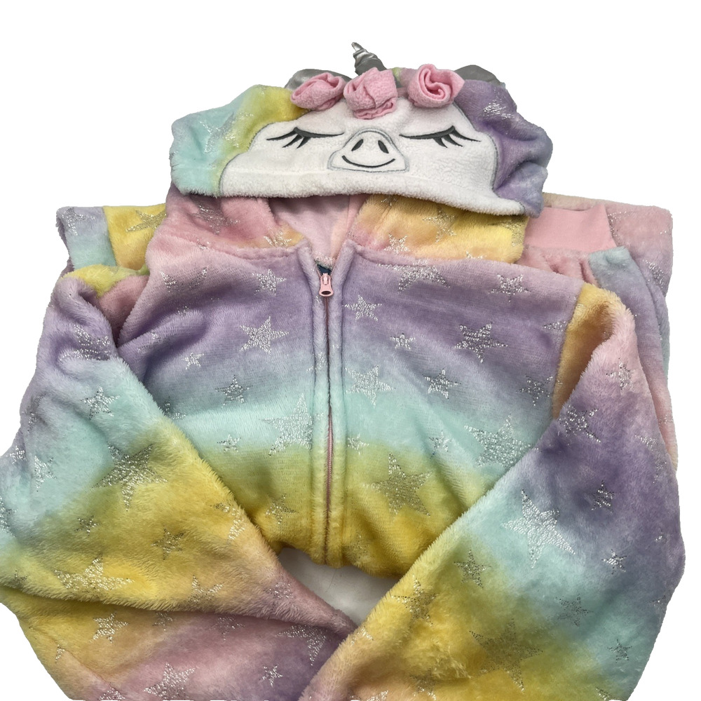 Unicorn One Piece Jumpsuit Soft Costume Kids Outfit Sz 7-8, Soft, Warm pre-owned